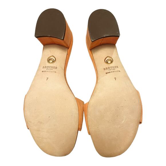 BROTHER VELLIES Solt Slides Guava Orange Suede Sandals Mules Open Toe Leather 7 - Picture 8 of 9